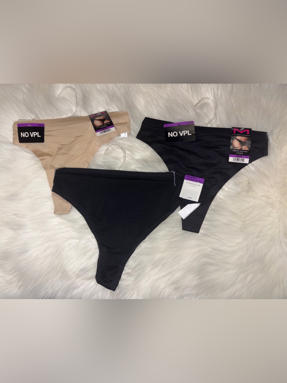 Women's Seamless Thong 3 Pack - Black & Nude